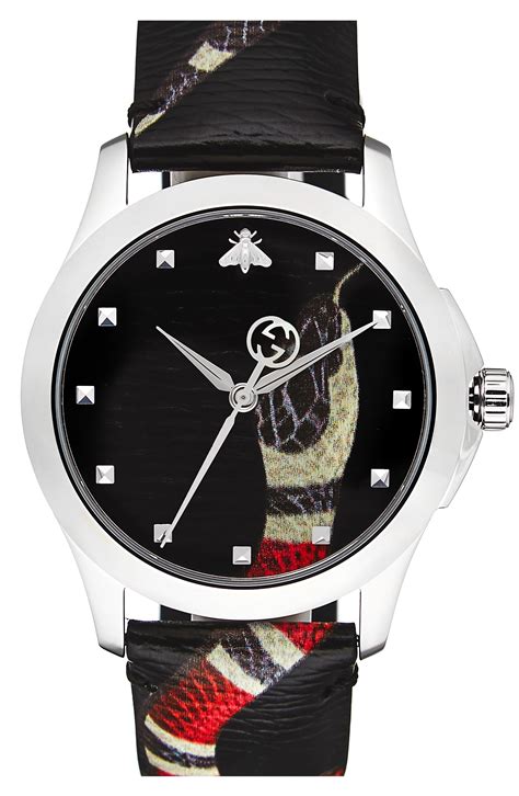 gucci snake watch leather strap|Gucci leather strap replacement.